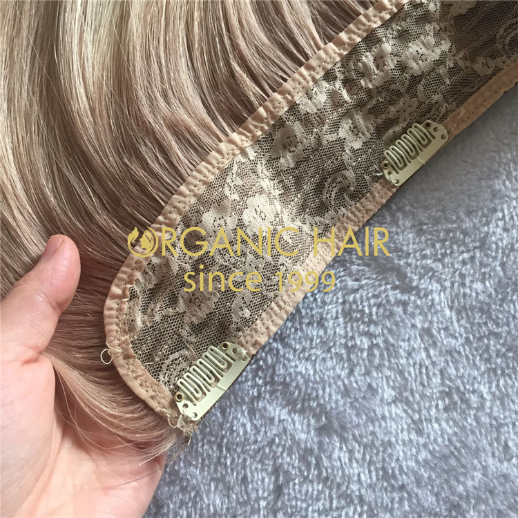 Full cuticle human hair-- halo with clips  C77